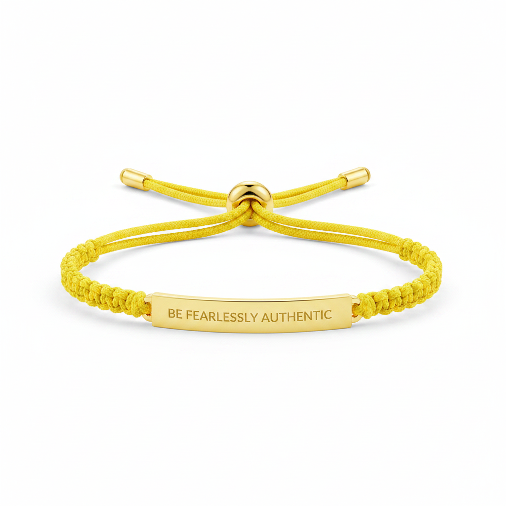 Be Fearlessly Authentic Inspire Bracelet in Lemon Yellow, gold by Seeyoura