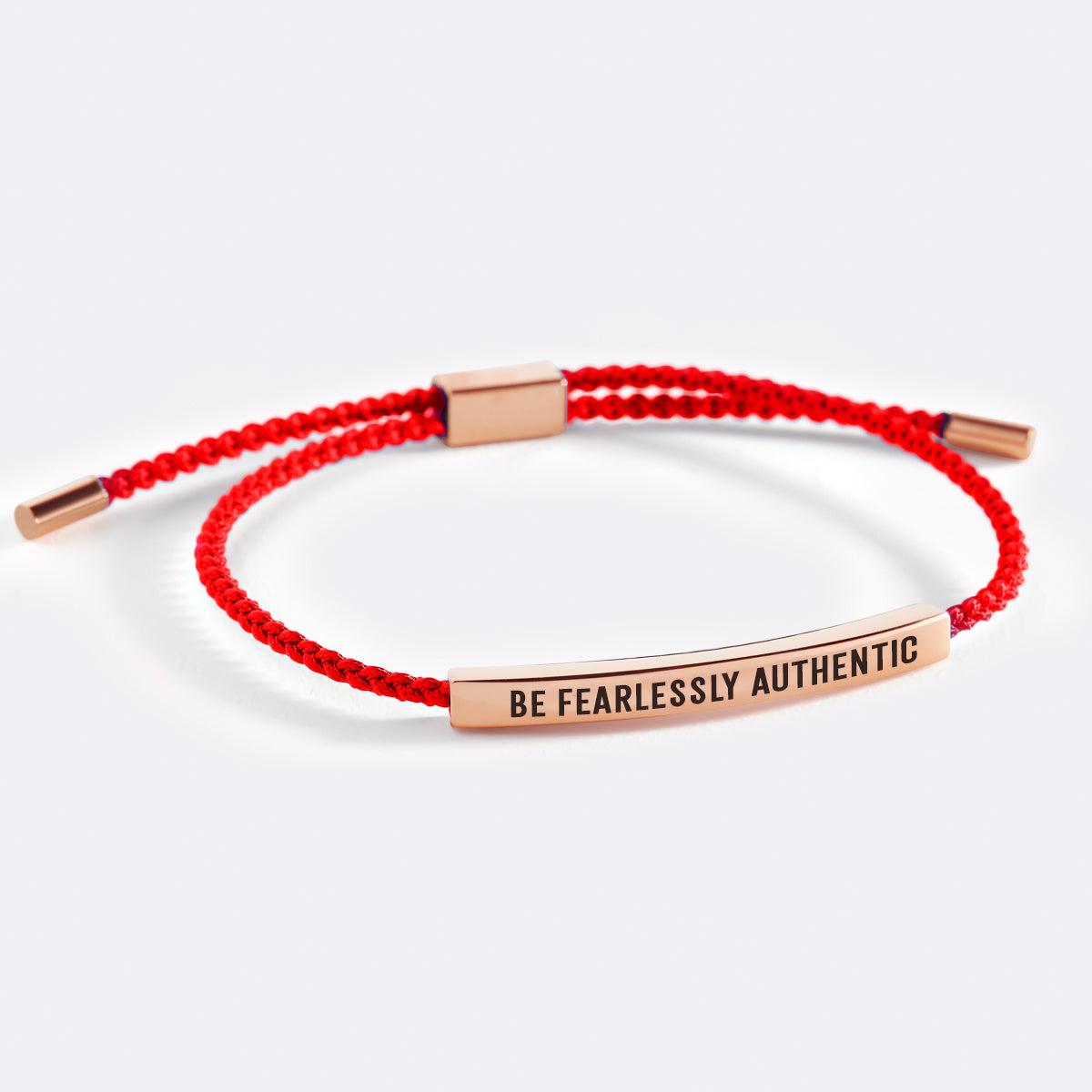 Be Fearlessly Authentic Inspire Bracelet in Lucky Red, 18-k-rose-gold-plated by Seeyoura