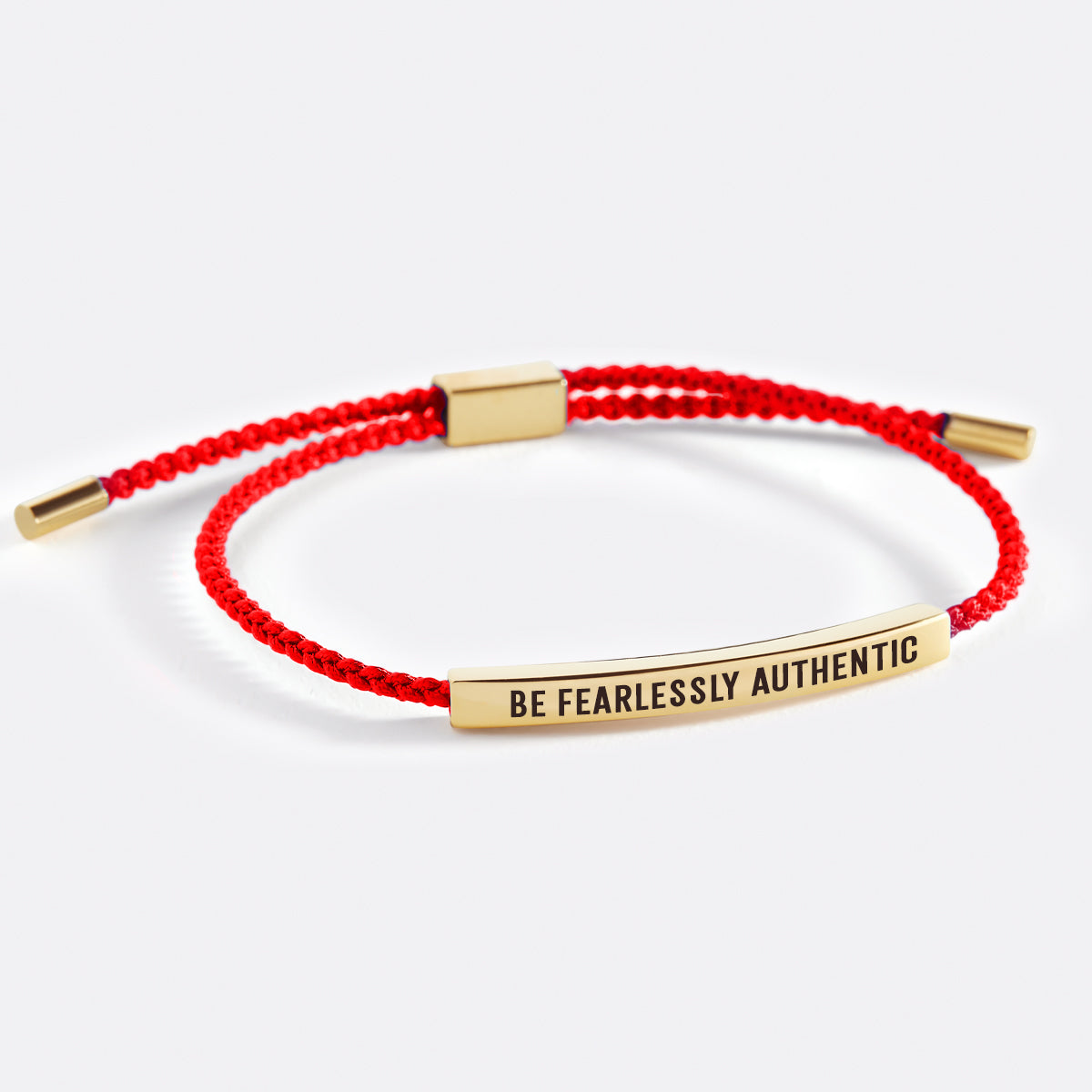 Be Fearlessly Authentic Inspire Bracelet in Lucky Red, gold by Seeyoura