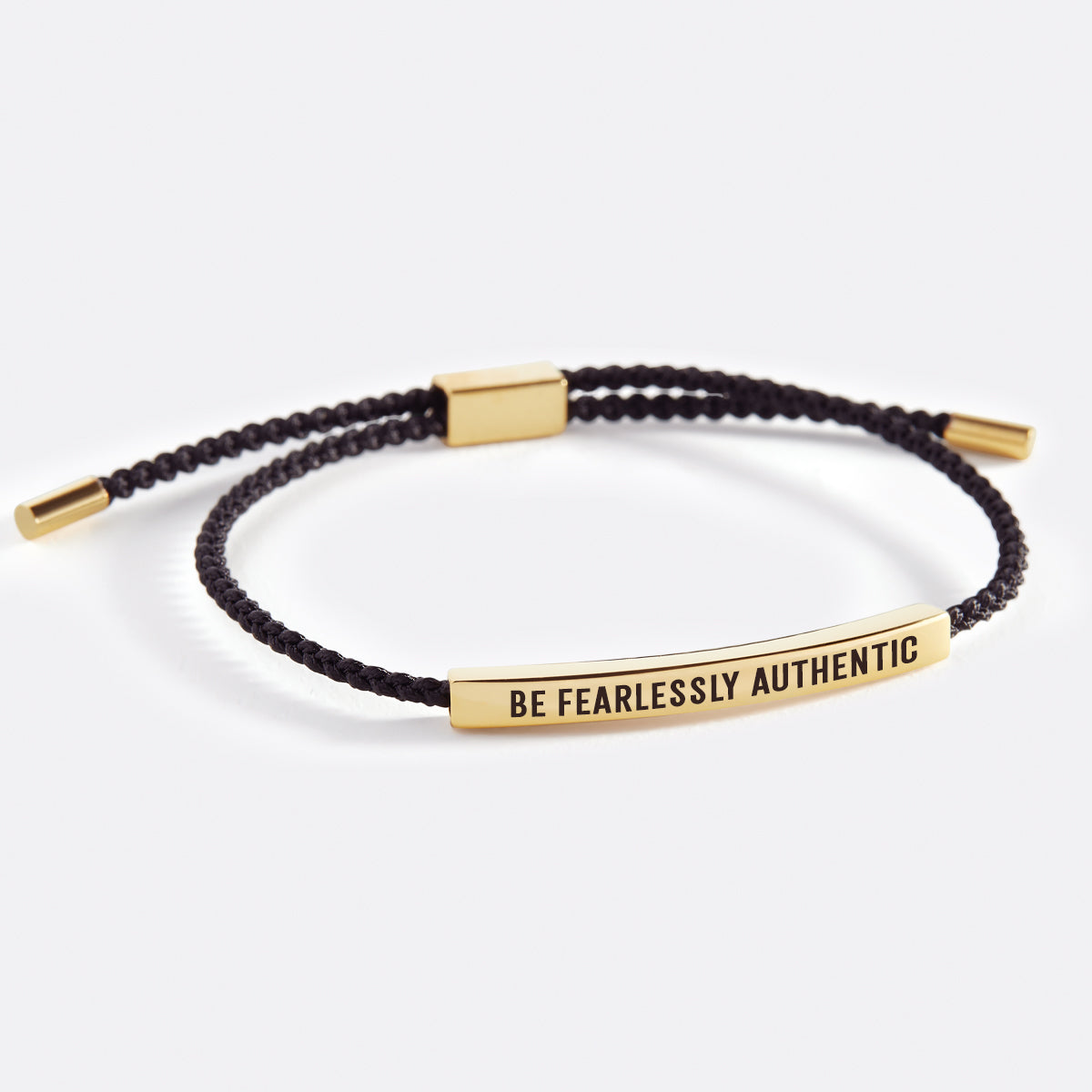 Be Fearlessly Authentic Inspire Bracelet in Midnight Black, gold by Seeyoura
