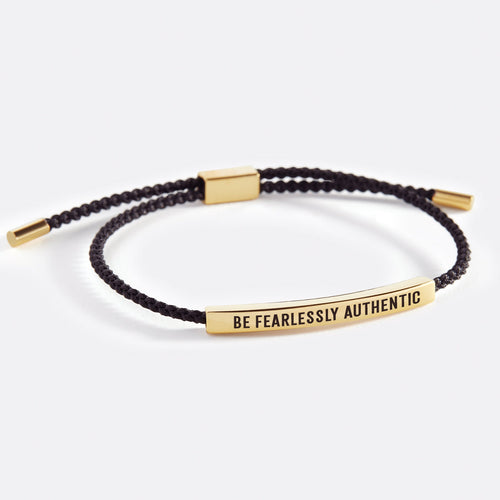 Be Fearlessly Authentic Inspire Bracelet in Midnight Black, gold by Seeyoura
