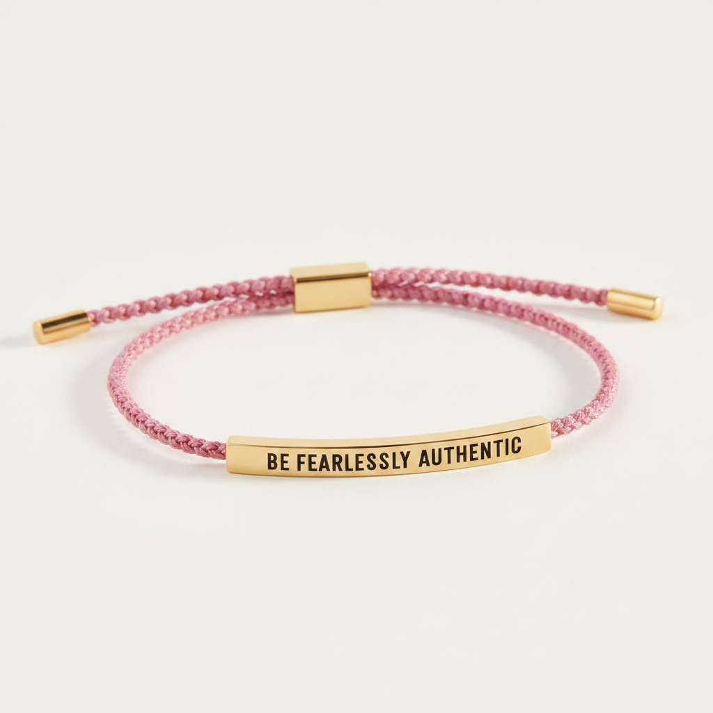 Be Fearlessly Authentic Inspire Bracelet in Pink by Seeyoura