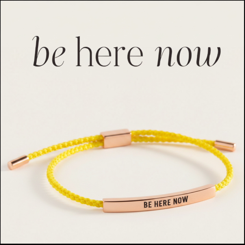 Be Here Now Inspire Bracelet in Lemon Yellow, 18-k-rose-gold-plated by Seeyoura