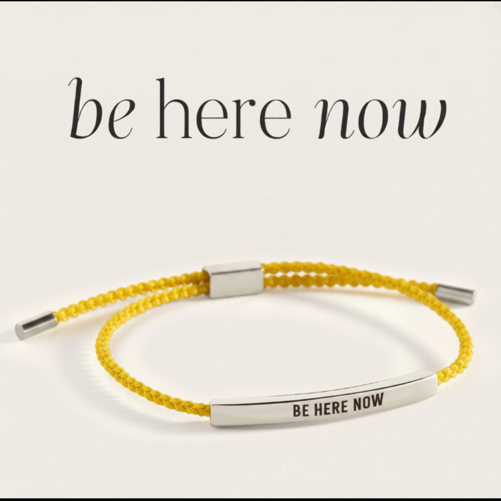 Be Here Now Inspire Bracelet in Lemon Yellow, silver by Seeyoura