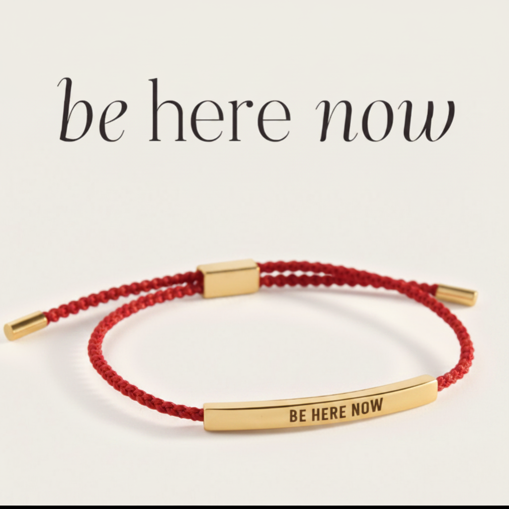 Be Here Now Inspire Bracelet in Lucky Red, gold by Seeyoura