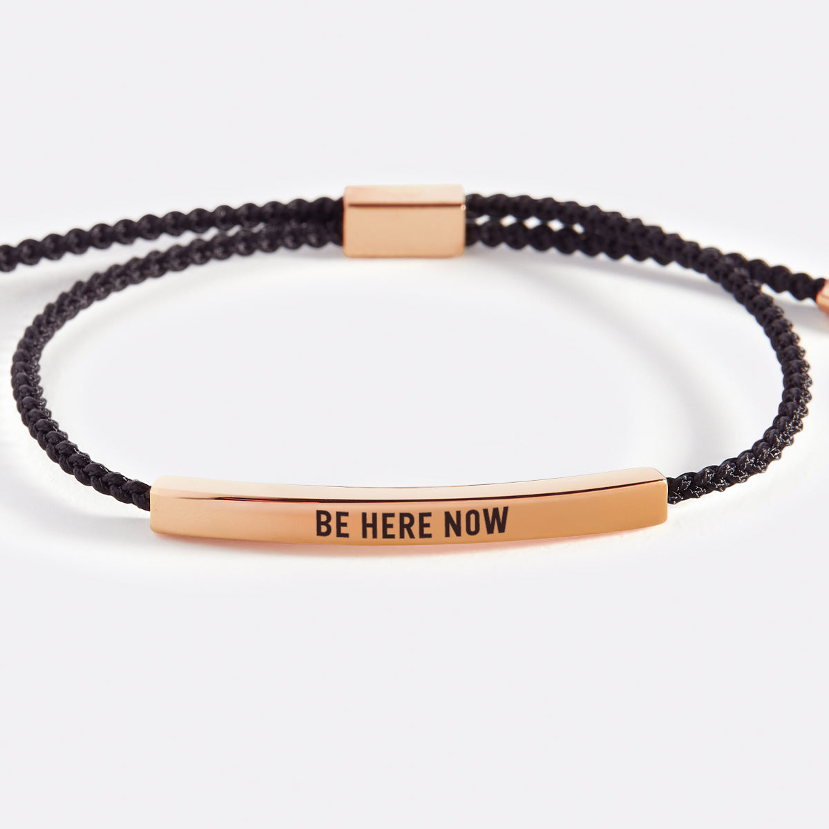 Be Here Now Inspire Bracelet in Midnight Black, 18-k-rose-gold-plated by Seeyoura