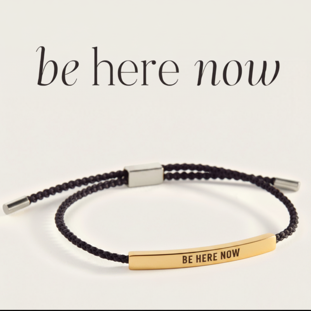 Be Here Now Inspire Bracelet in Midnight Black, gold by Seeyoura