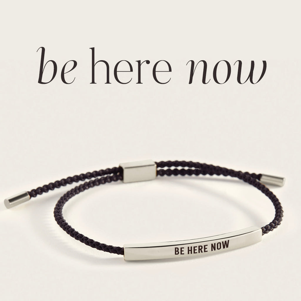 Be Here Now Inspire Bracelet in Midnight Black, silver by Seeyoura