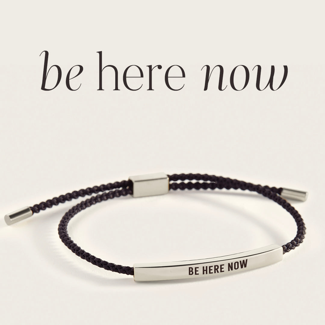 Be Here Now Inspire Bracelet in Midnight Black, silver by Seeyoura
