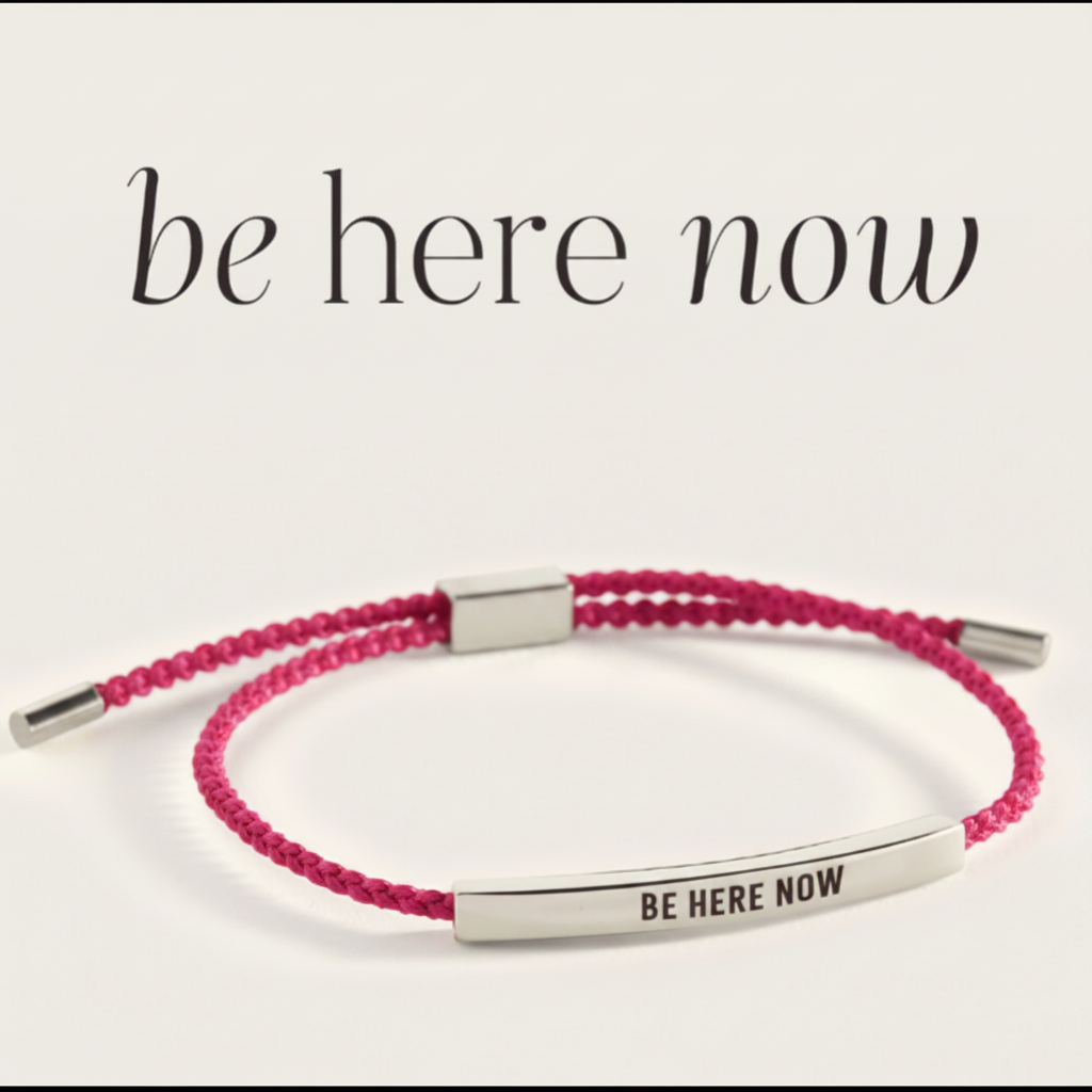 Be Here Now Inspire Bracelet in Pink, silver by Seeyoura