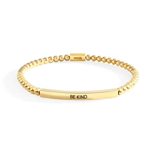 Be Kind Beaded Inspire Bracelet in gold-plate-with-gold-beads by Seeyoura