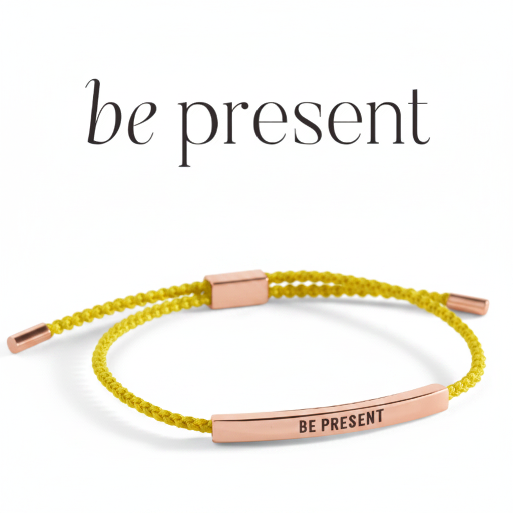 Be Present Inspire Bracelet in Lemon Yellow, 18-k-rose-gold-plated by Seeyoura