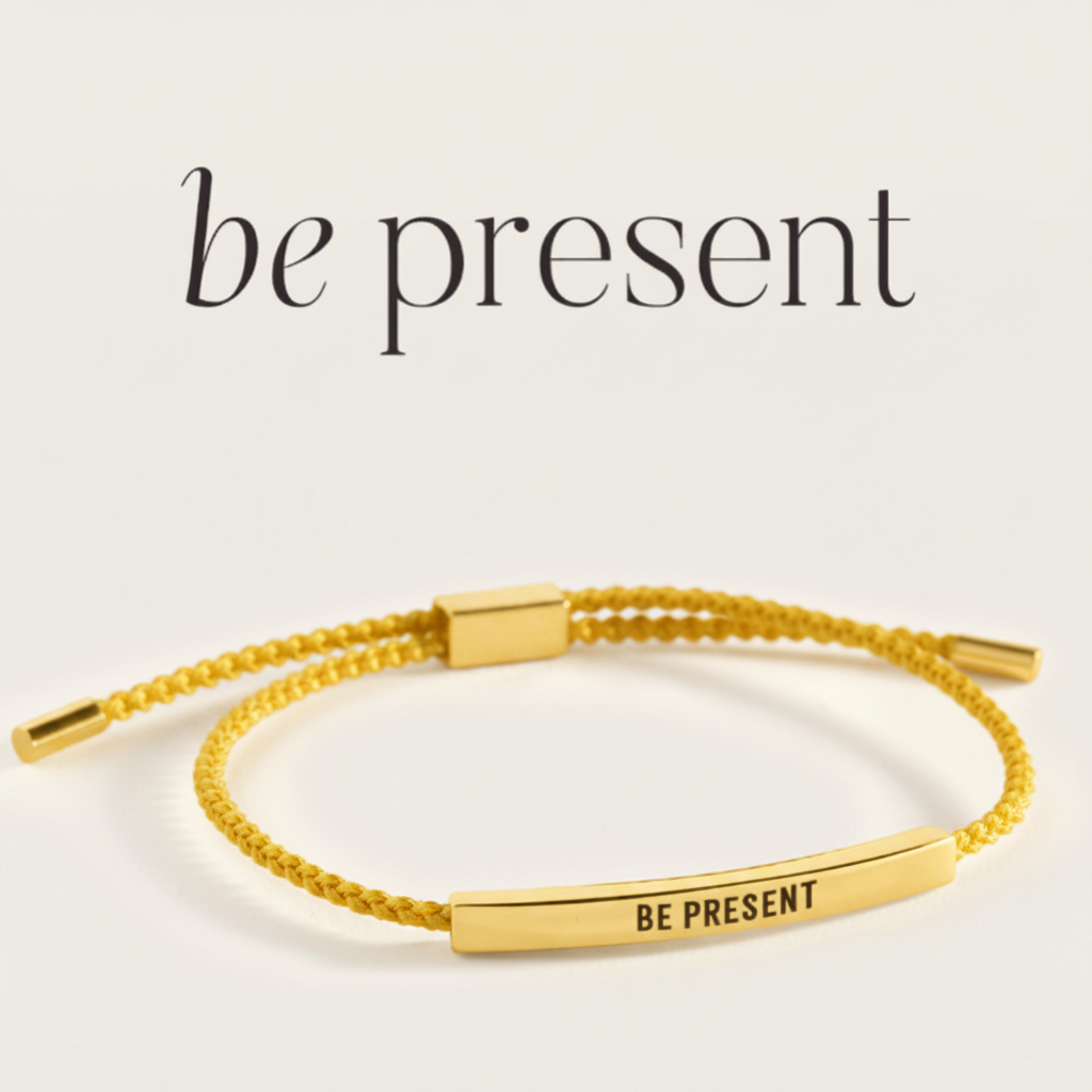 Be Present Inspire Bracelet in Lemon Yellow, gold by Seeyoura