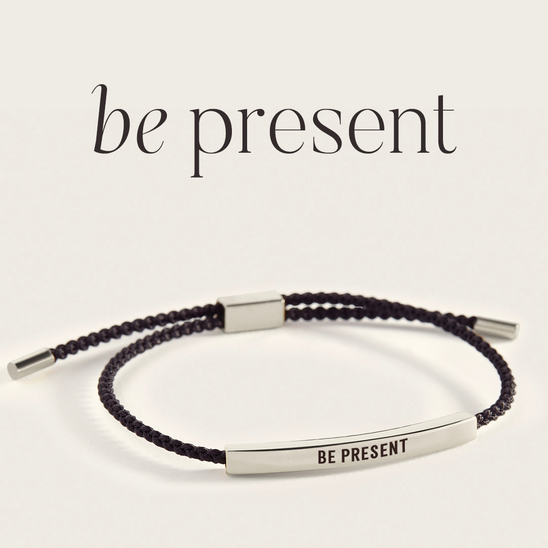 Be Present Inspire Bracelet in Midnight Black, silver by Seeyoura