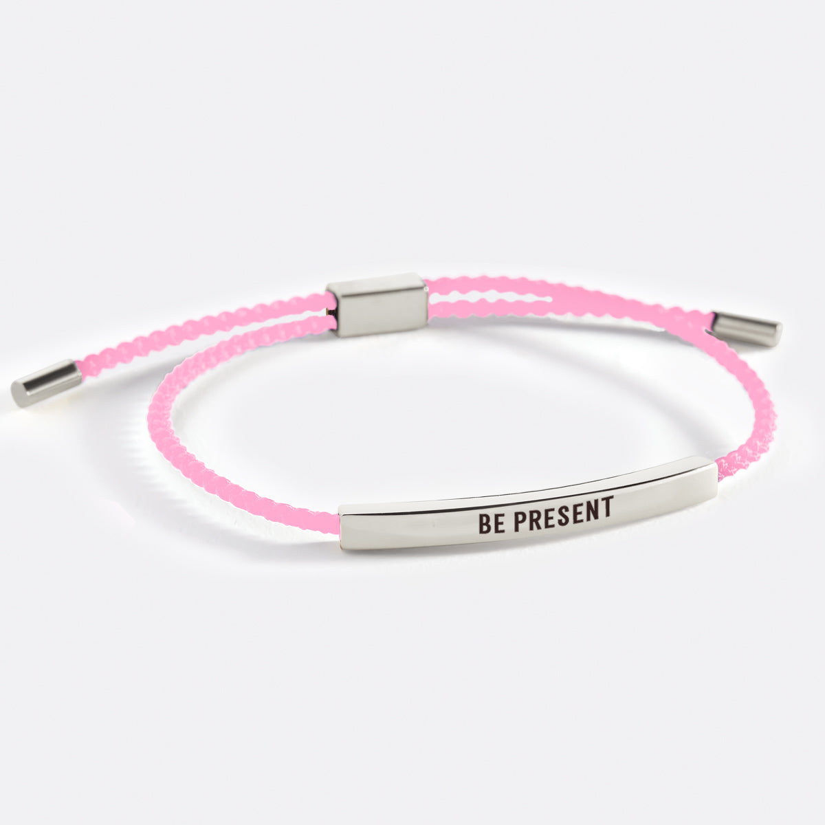 Be Present Inspire Bracelet in Pink, silver by Seeyoura