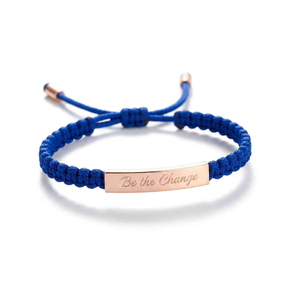 Be the Change Inspire Bracelet in Blue, rose-gold by Seeyoura
