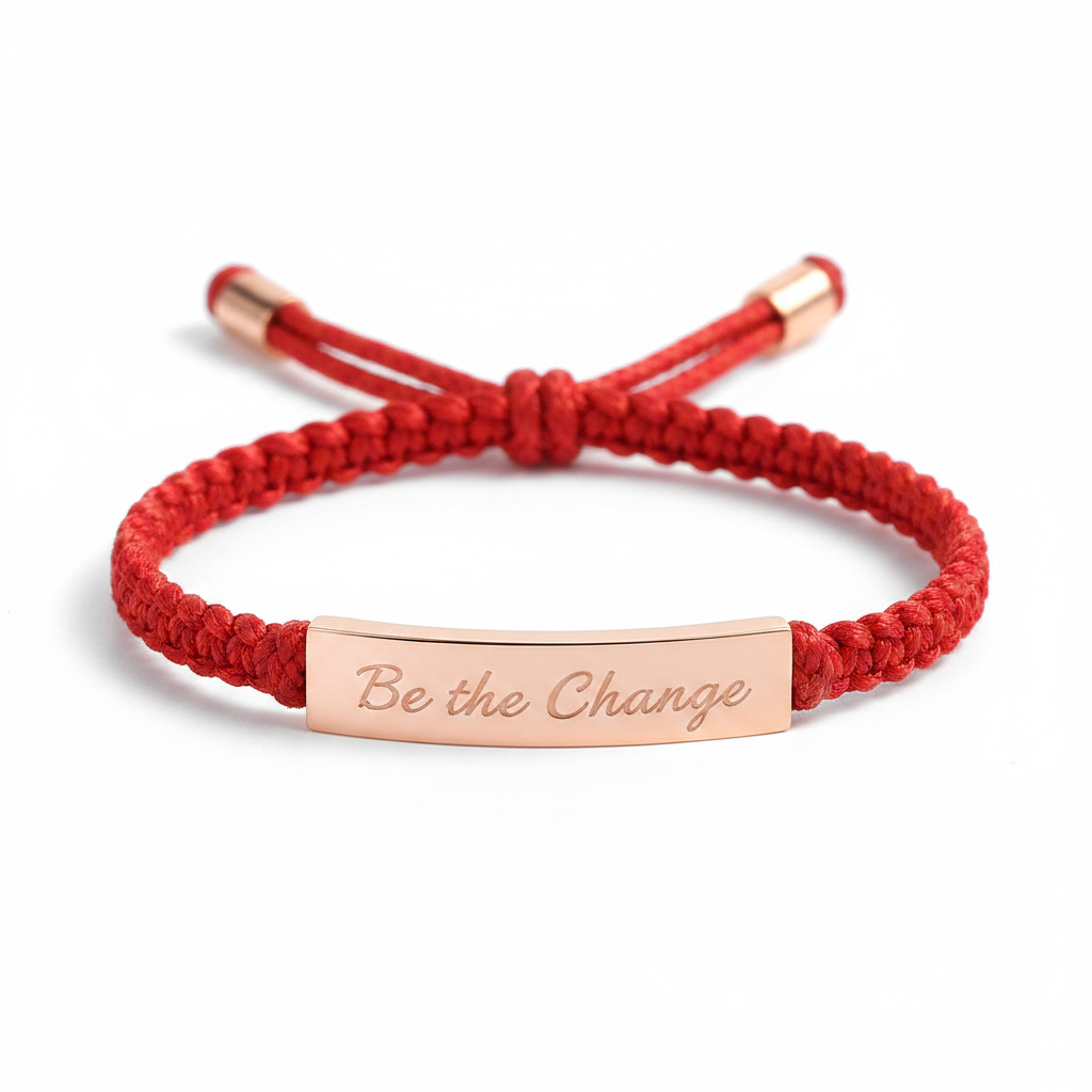 Be the Change Inspire Bracelet in Red, rose-gold by Seeyoura