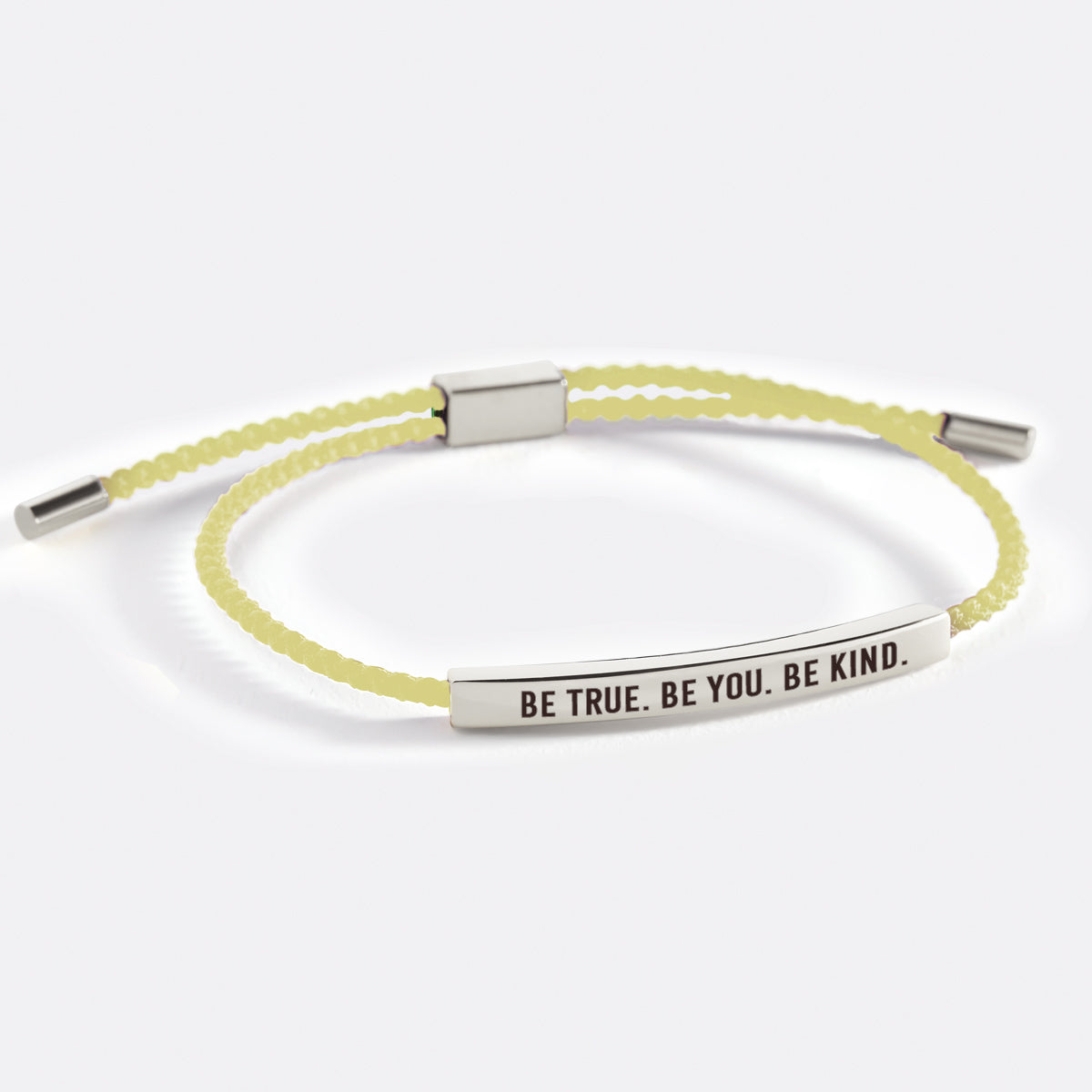 Be True. Be You. Be Kind Inspire Bracelet in Lemon Yellow, silver by Seeyoura