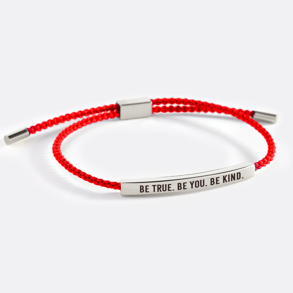 Be True. Be You. Be Kind Inspire Bracelet in Lucky Red, silver by Seeyoura