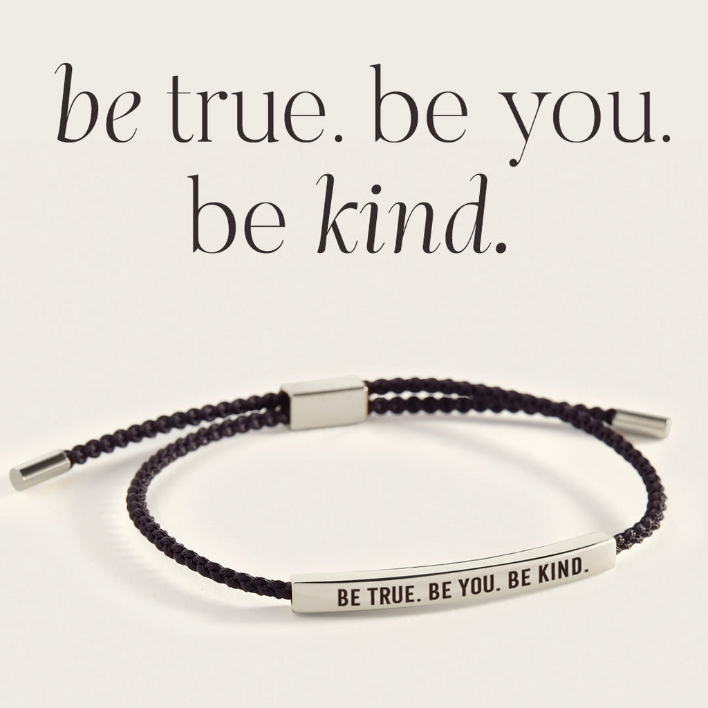 Be True. Be You. Be Kind Inspire Bracelet in Midnight Black, silver by Seeyoura