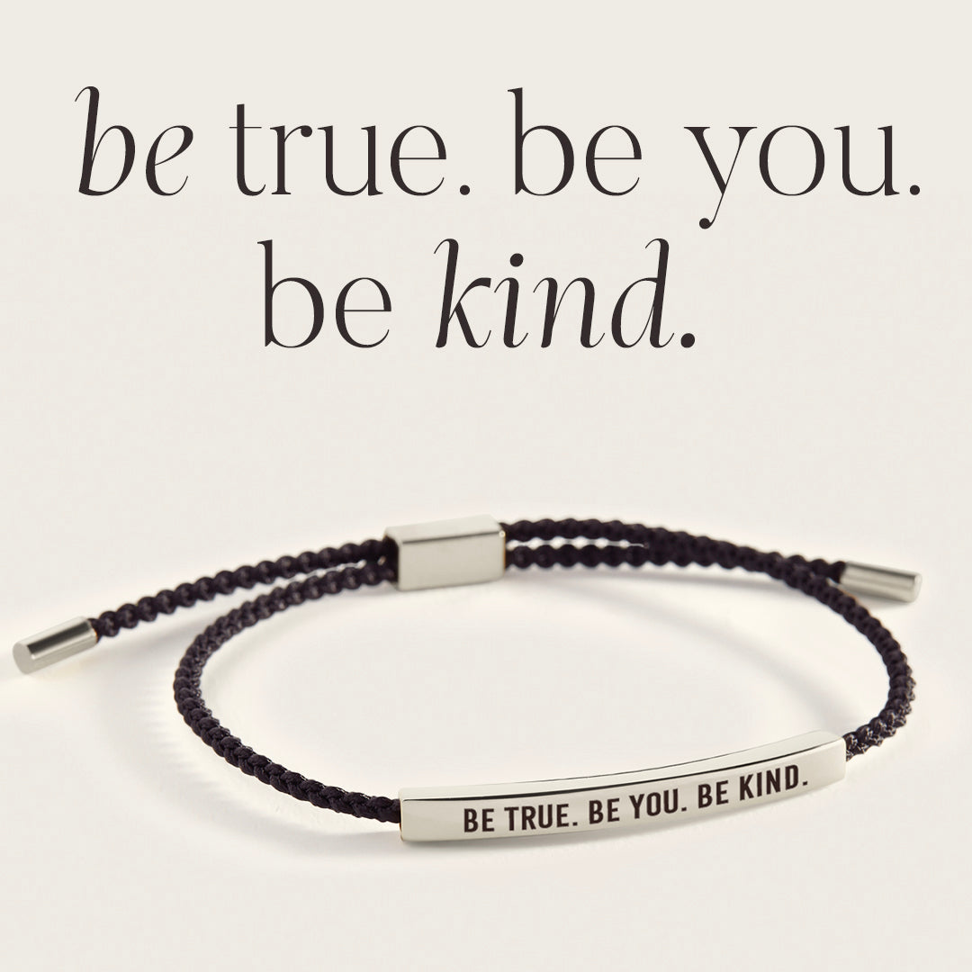 Be True. Be You. Be Kind Inspire Bracelet in Midnight Black, silver by Seeyoura