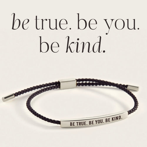 Be True. Be You. Be Kind Inspire Bracelet in Midnight Black, silver by Seeyoura