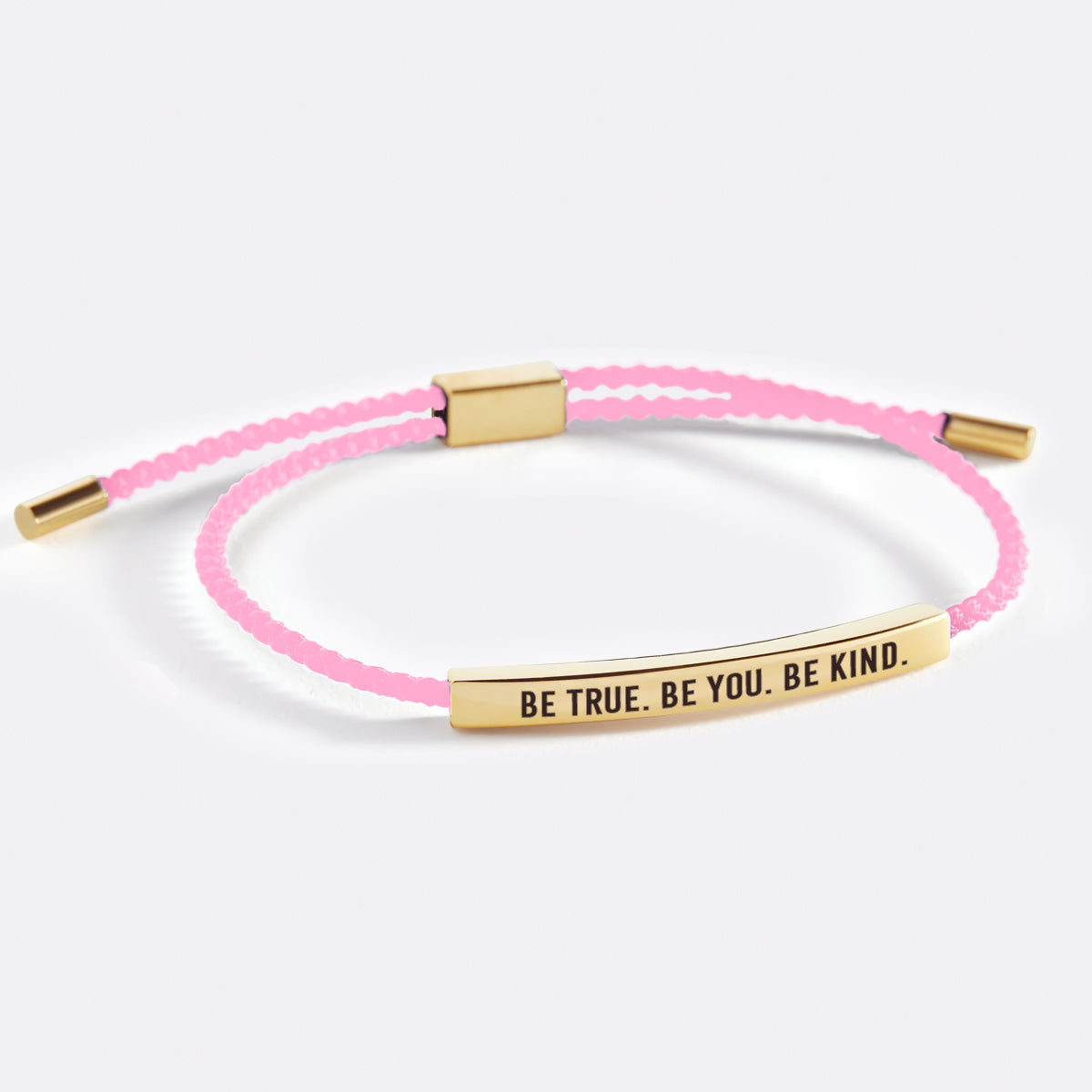 Be True. Be You. Be Kind Inspire Bracelet in Pink, gold by Seeyoura