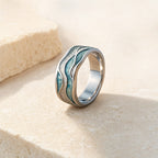 Beach Wave Ring — Silver in a soft neutral setting