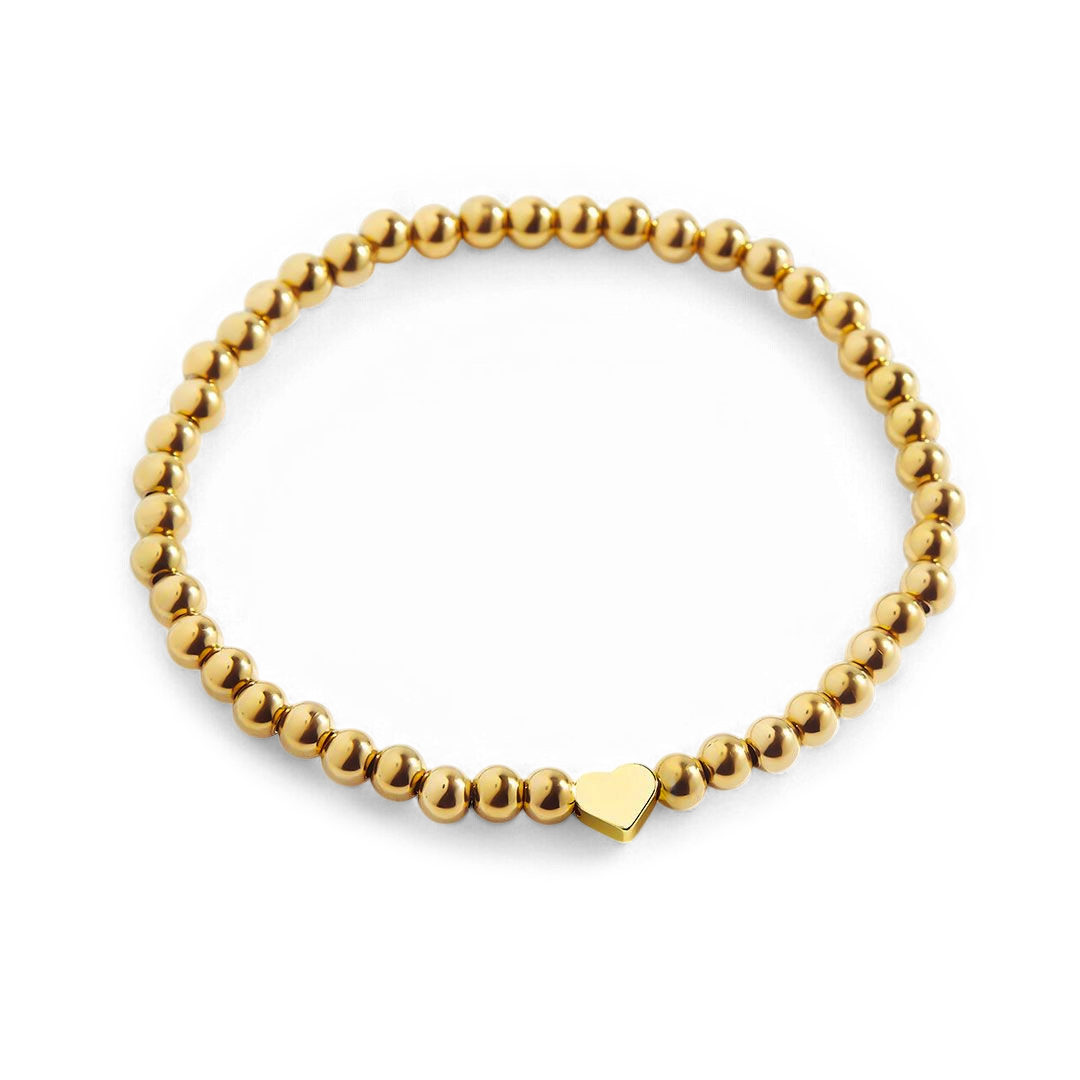 Heart Beaded Stacking Bracelet by Seeyoura