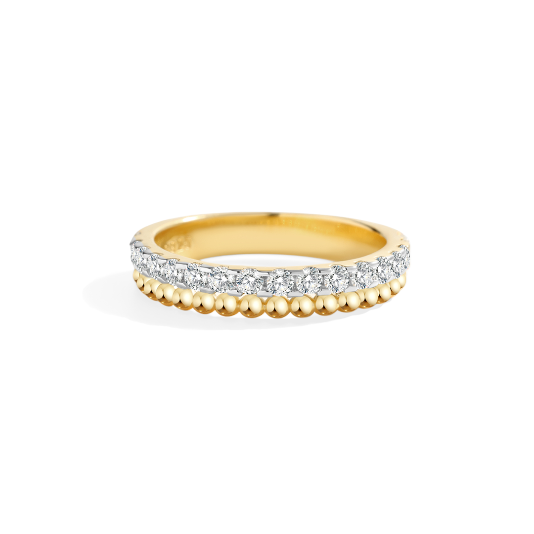 Beaded Diamond Band in 18-k-gold-over-sterling-silver by Seeyoura