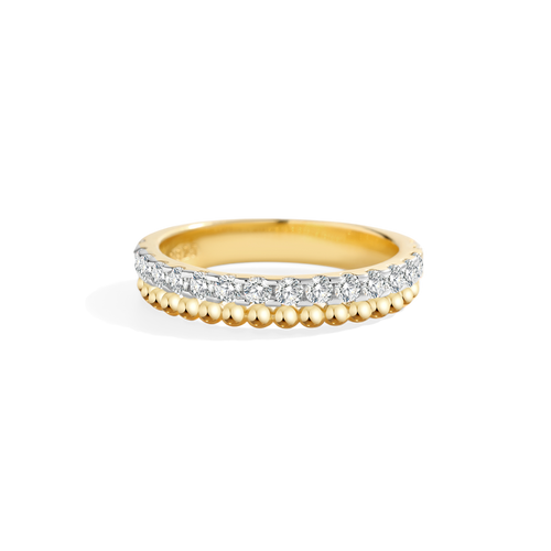 Beaded Diamond Band in 18-k-gold-over-sterling-silver by Seeyoura