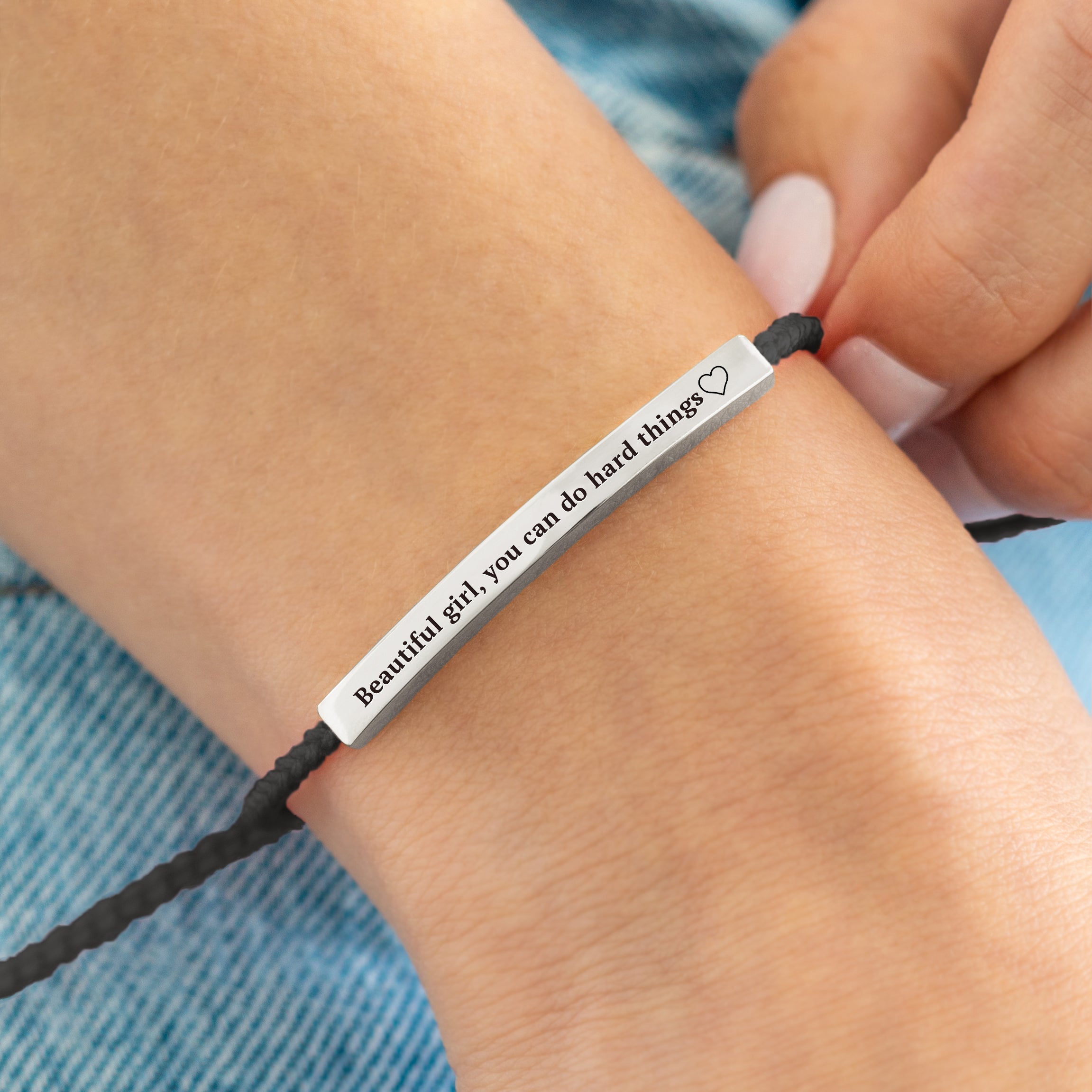 Beautiful Girl You Can Do Hard Things Inspire Bracelet by Seeyoura