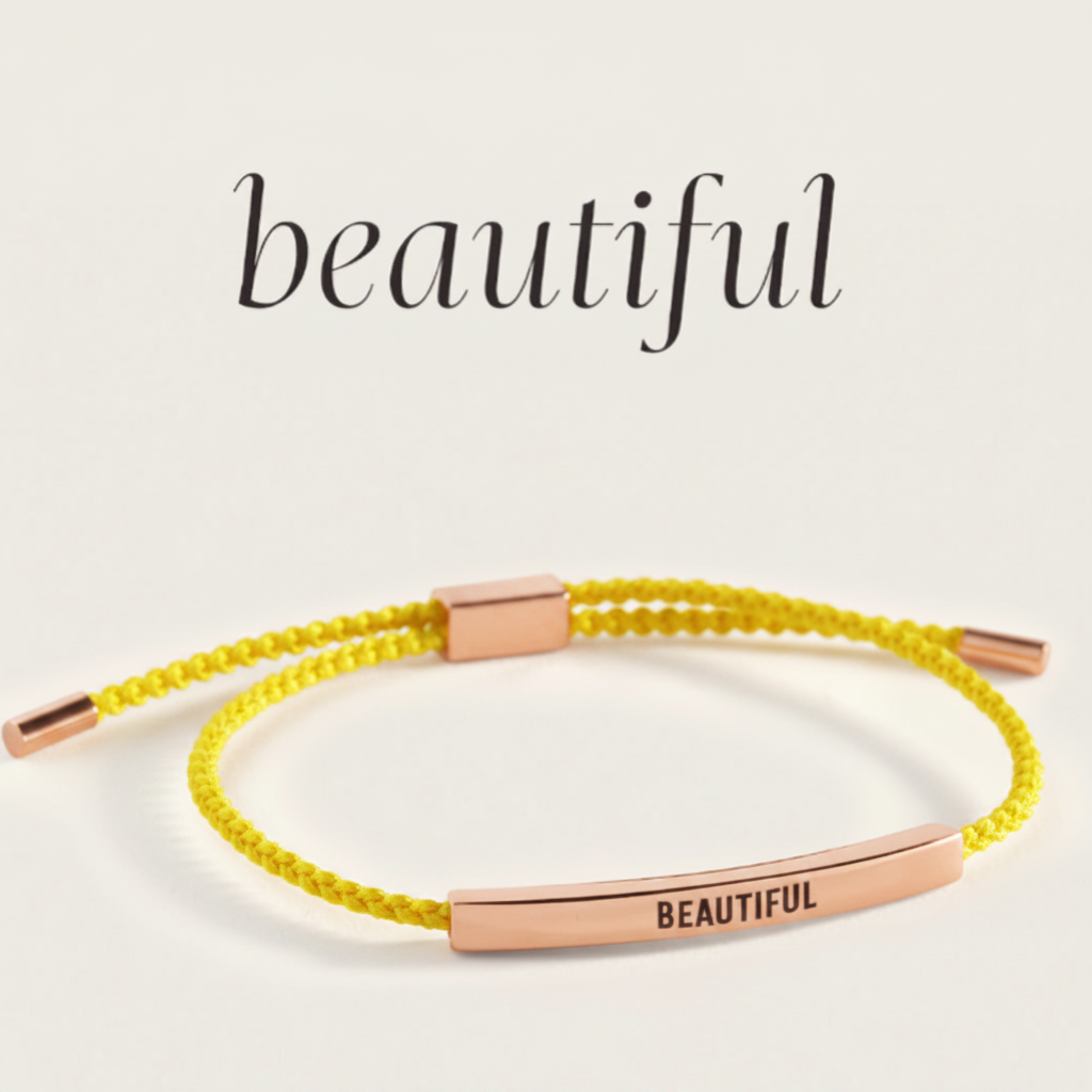 Beautiful Inspire Bracelet in Lemon Yellow, 18-k-rose-gold-plated by Seeyoura
