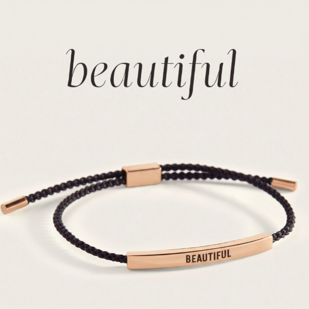 Beautiful Inspire Bracelet in Midnight Black, 18-k-rose-gold-plated by Seeyoura