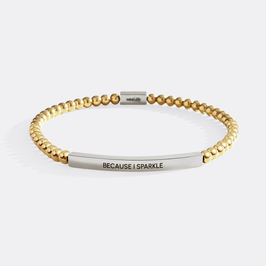 Because I Sparkle Beaded Inspire Bracelet by Seeyoura