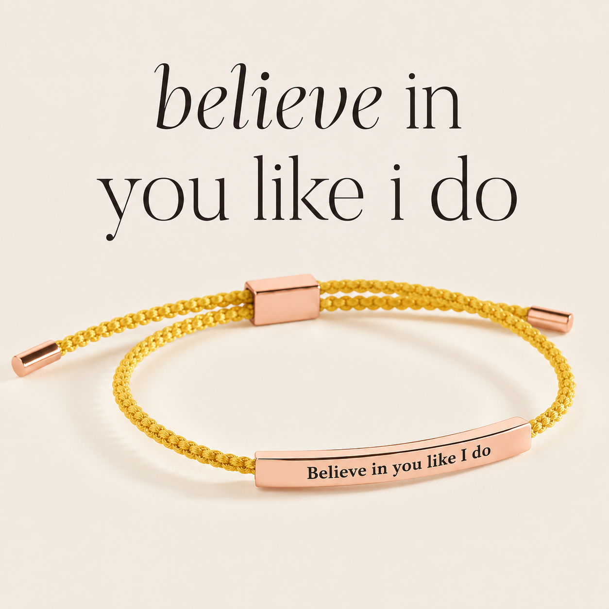 Believe in You Like I Do Inspire Bracelet in 18-k-rose-gold-plated by Seeyoura