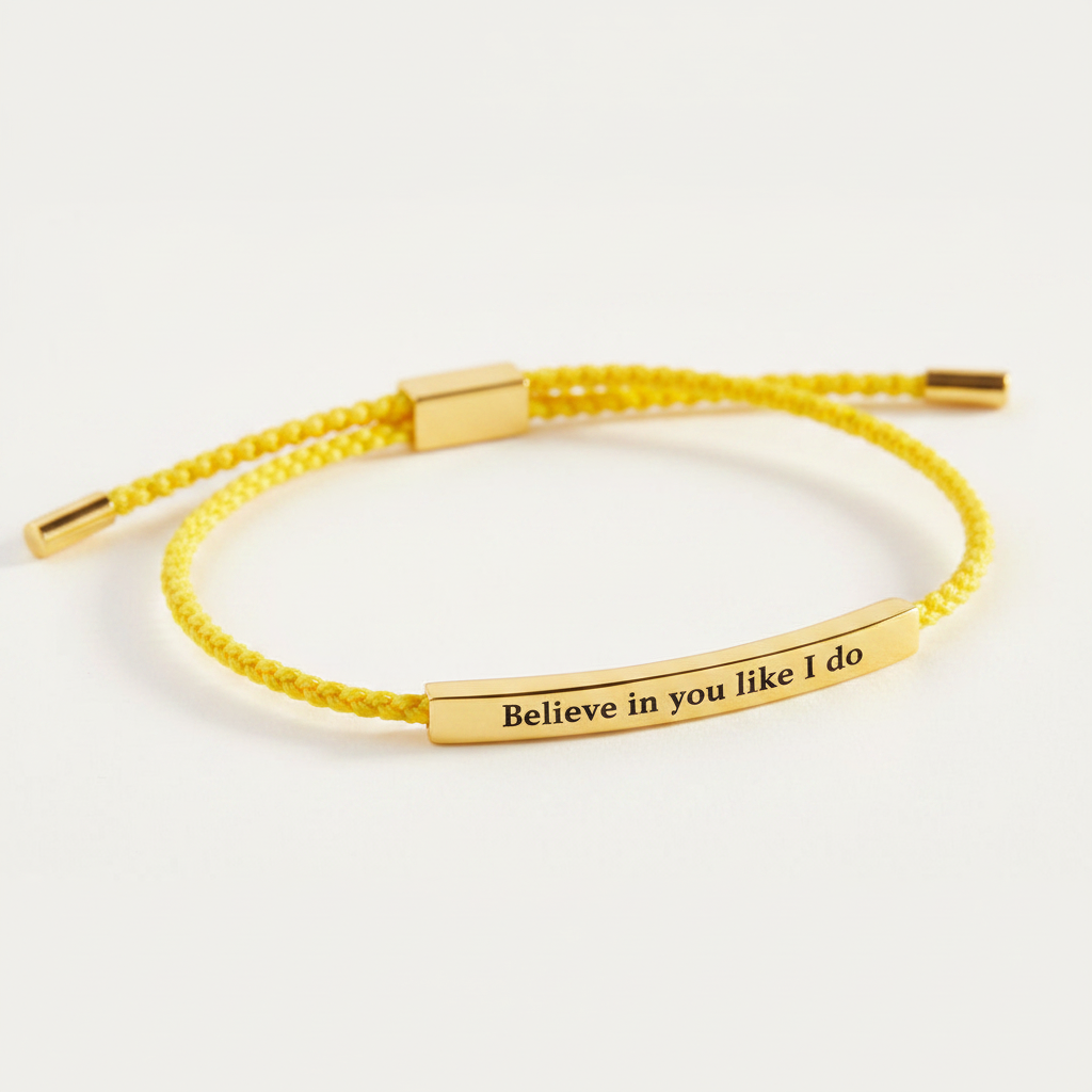 Believe in You Like I Do Inspire Bracelet in Lemon Yellow, gold by Seeyoura