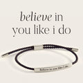 Believe in You Like I Do Inspire Bracelet in Midnight Black, silver by Seeyoura