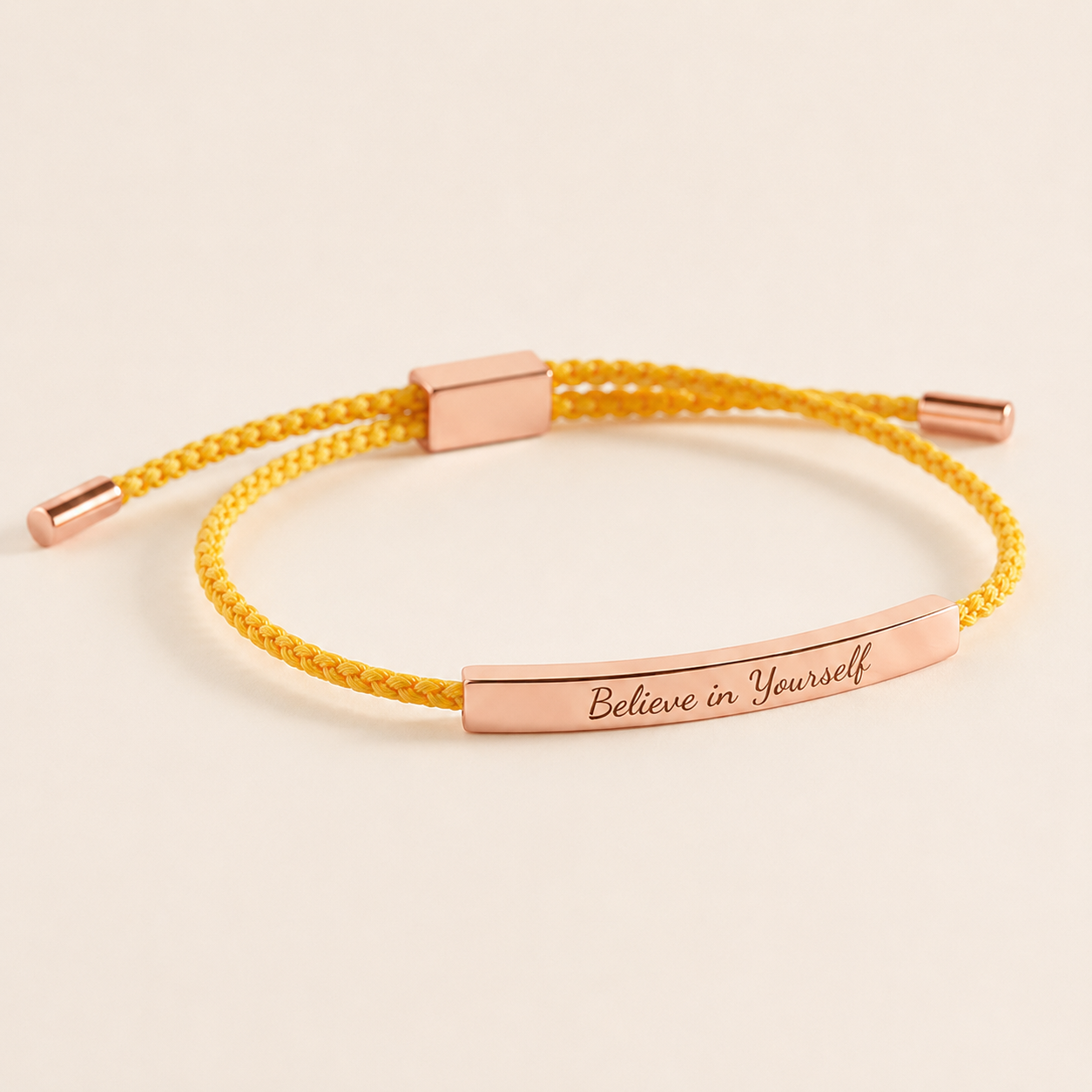 Believe in Yourself Inspire Bracelet in Lemon Yellow, 18-k-rose-gold-plated by Seeyoura