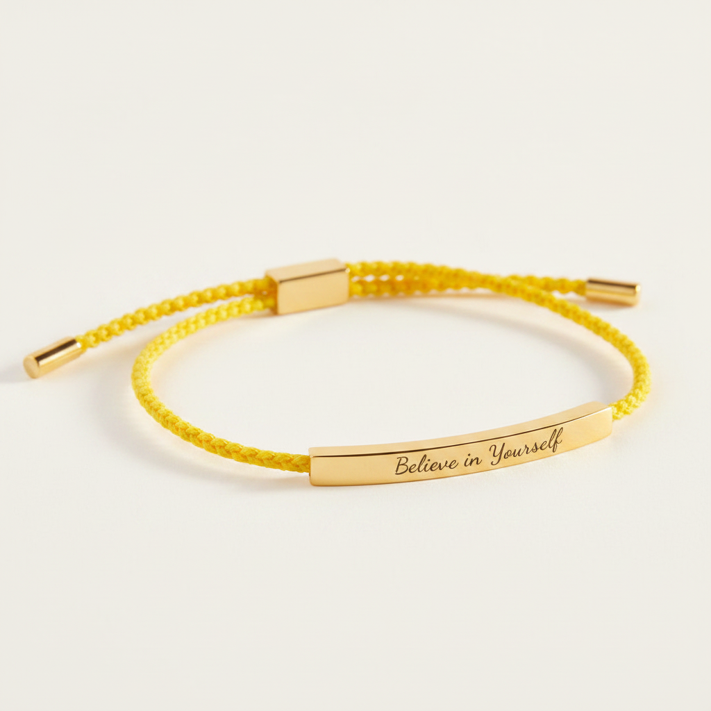 Believe in Yourself Inspire Bracelet in Lemon Yellow, gold by Seeyoura