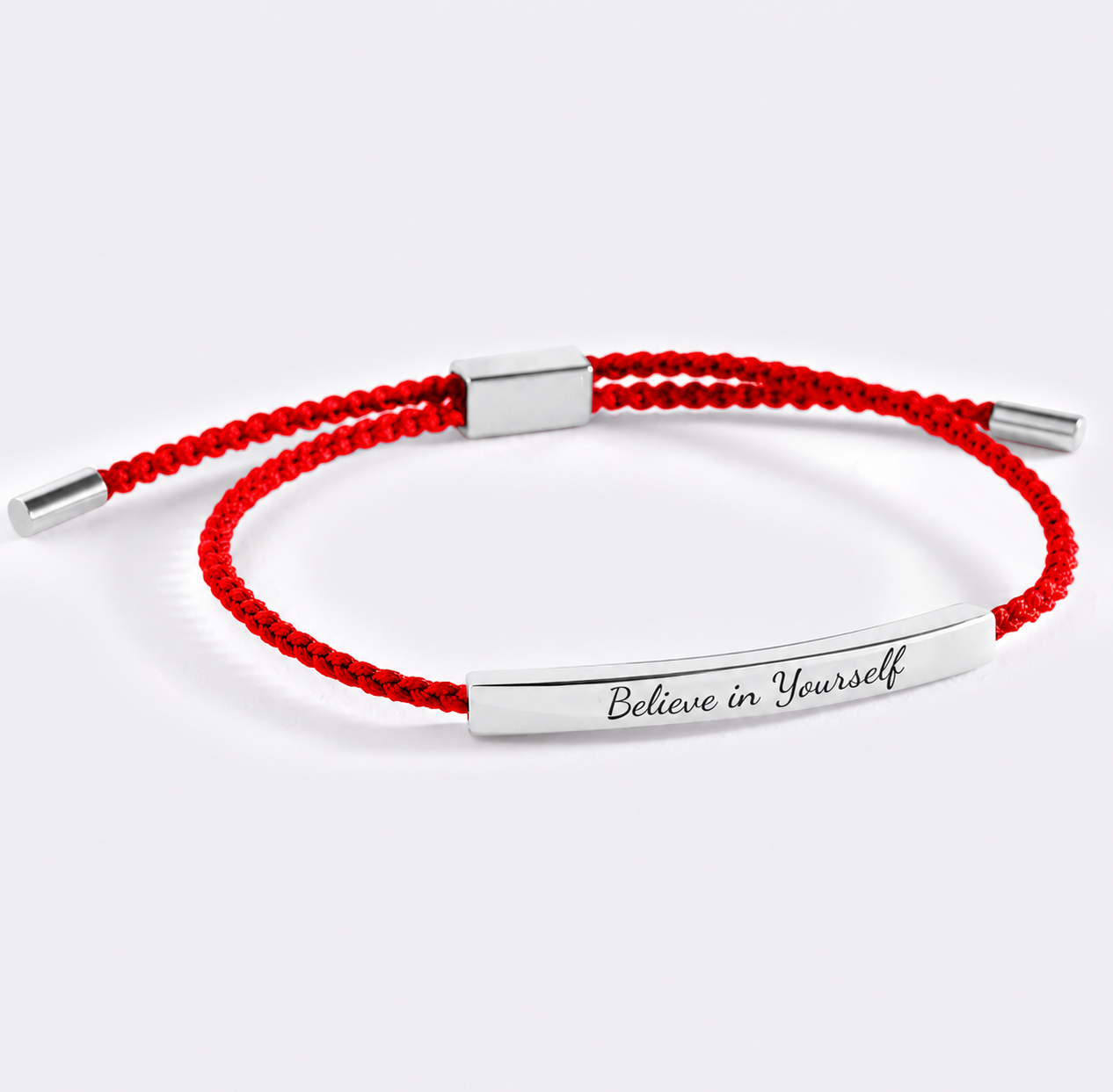 Believe in Yourself Inspire Bracelet in Lucky Red, silver by Seeyoura