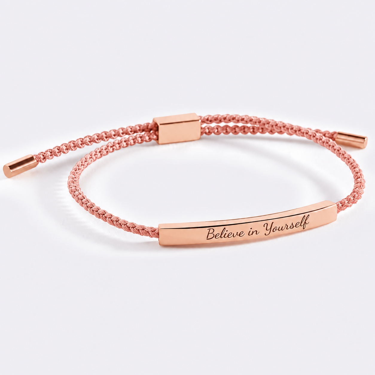 Believe in Yourself Inspire Bracelet in Pink, 18-k-rose-gold-plated by Seeyoura