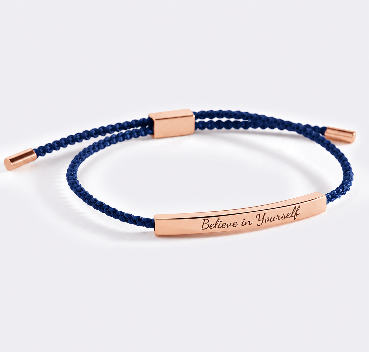 Believe in Yourself Inspire Bracelet in Royal Blue, 18-k-rose-gold-plated by Seeyoura
