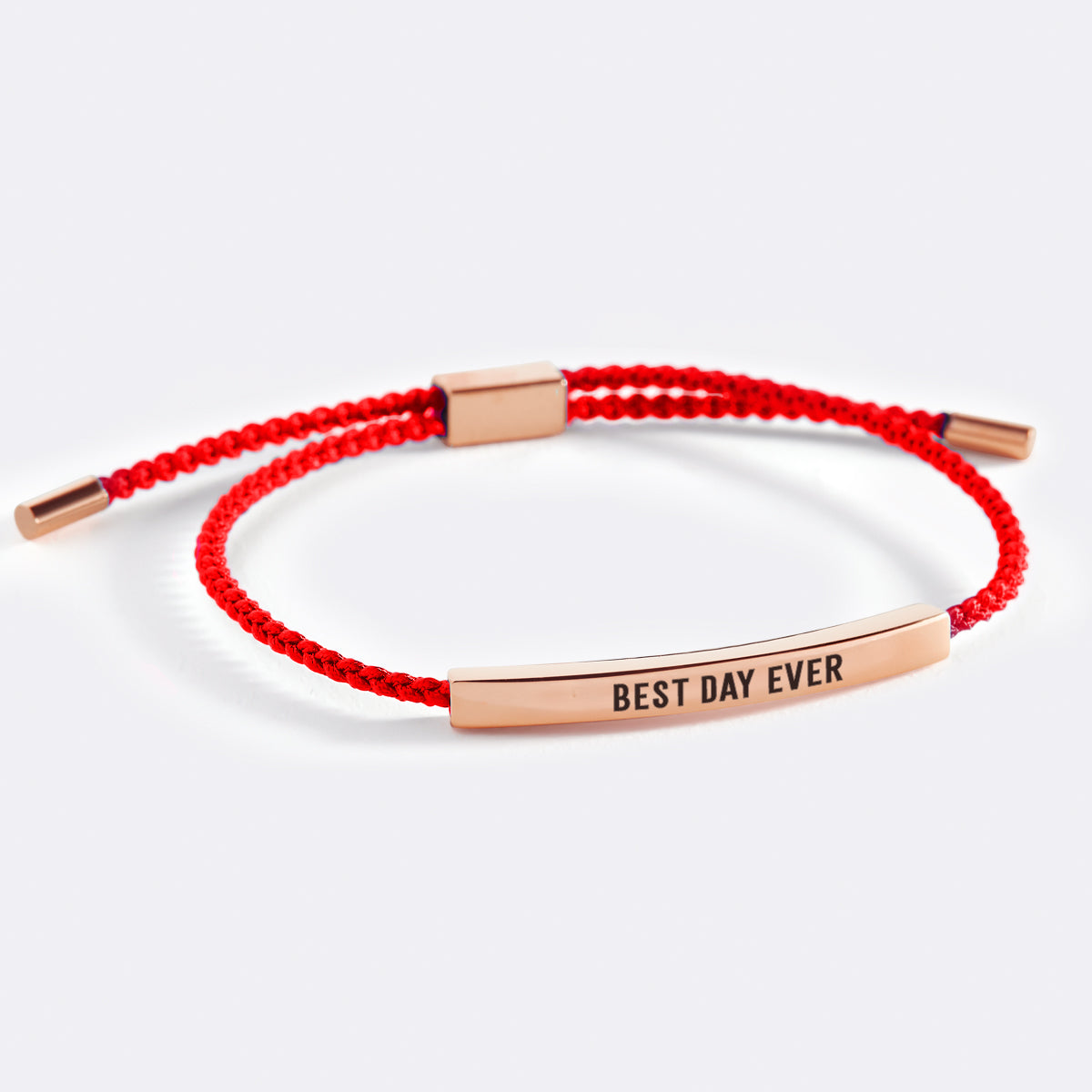 Best Day Ever Inspire Bracelet in Lucky Red, 18-k-rose-gold-plated by Seeyoura