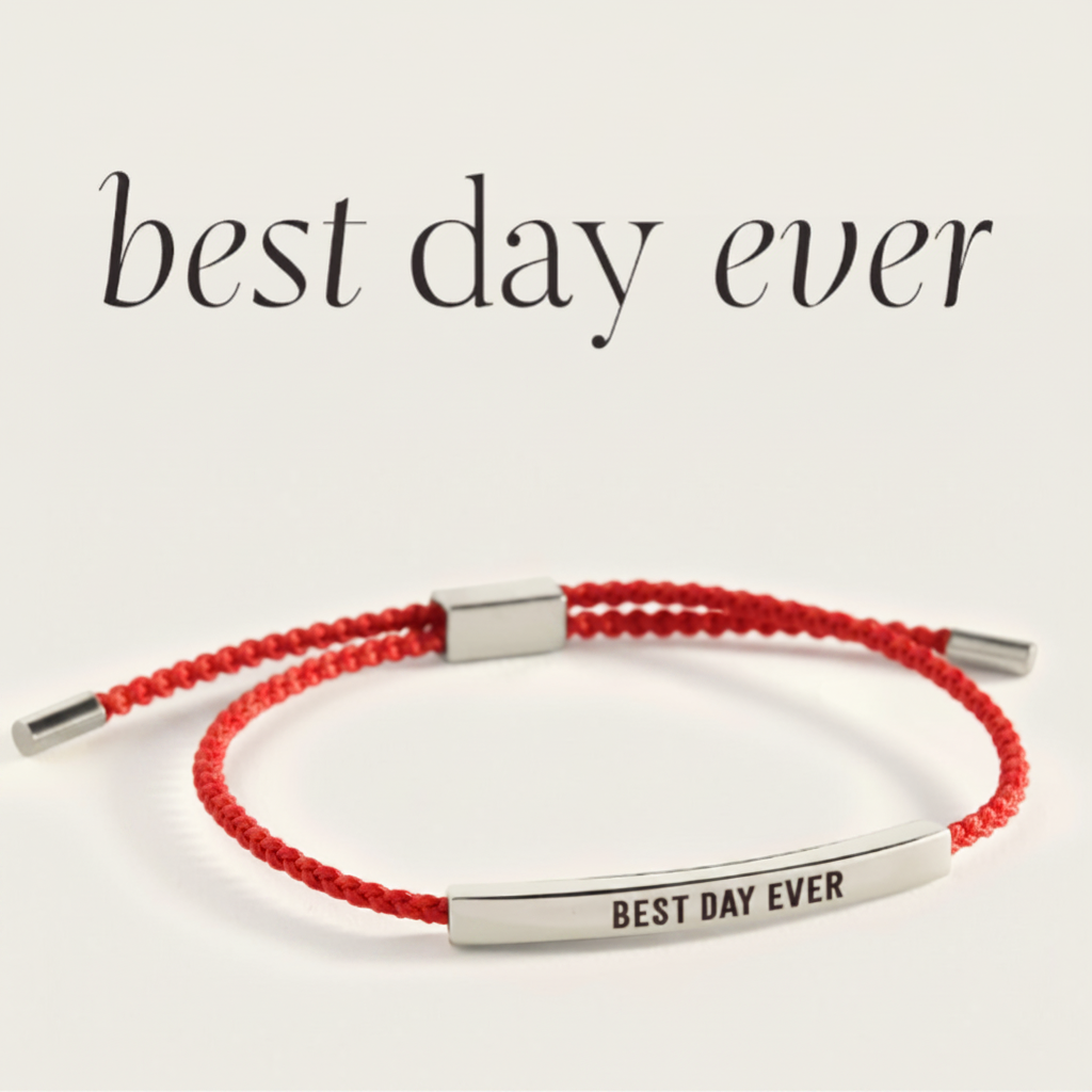 Best Day Ever Inspire Bracelet in Lucky Red, silver by Seeyoura
