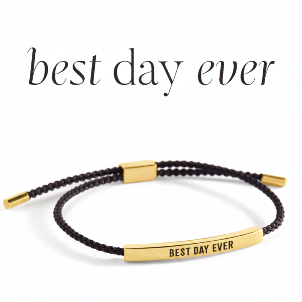 Best Day Ever Inspire Bracelet in Midnight Black, gold by Seeyoura