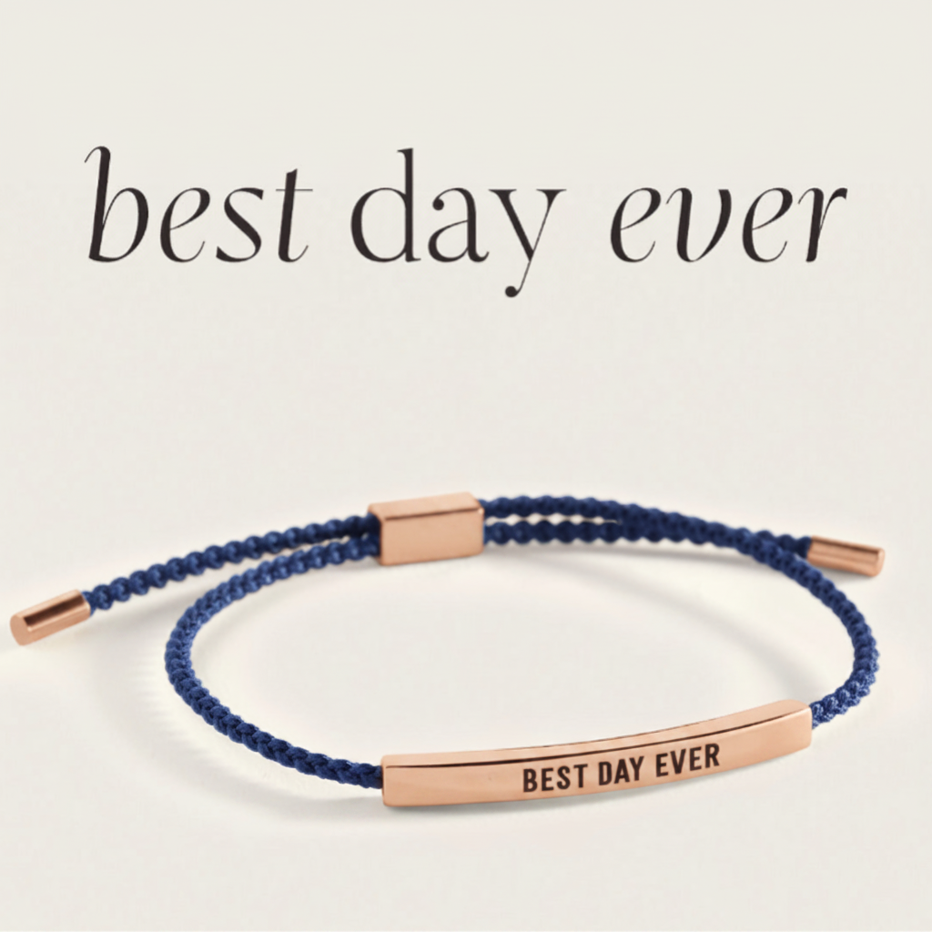 Best Day Ever Inspire Bracelet in Royal Blue, 18-k-rose-gold-plated by Seeyoura