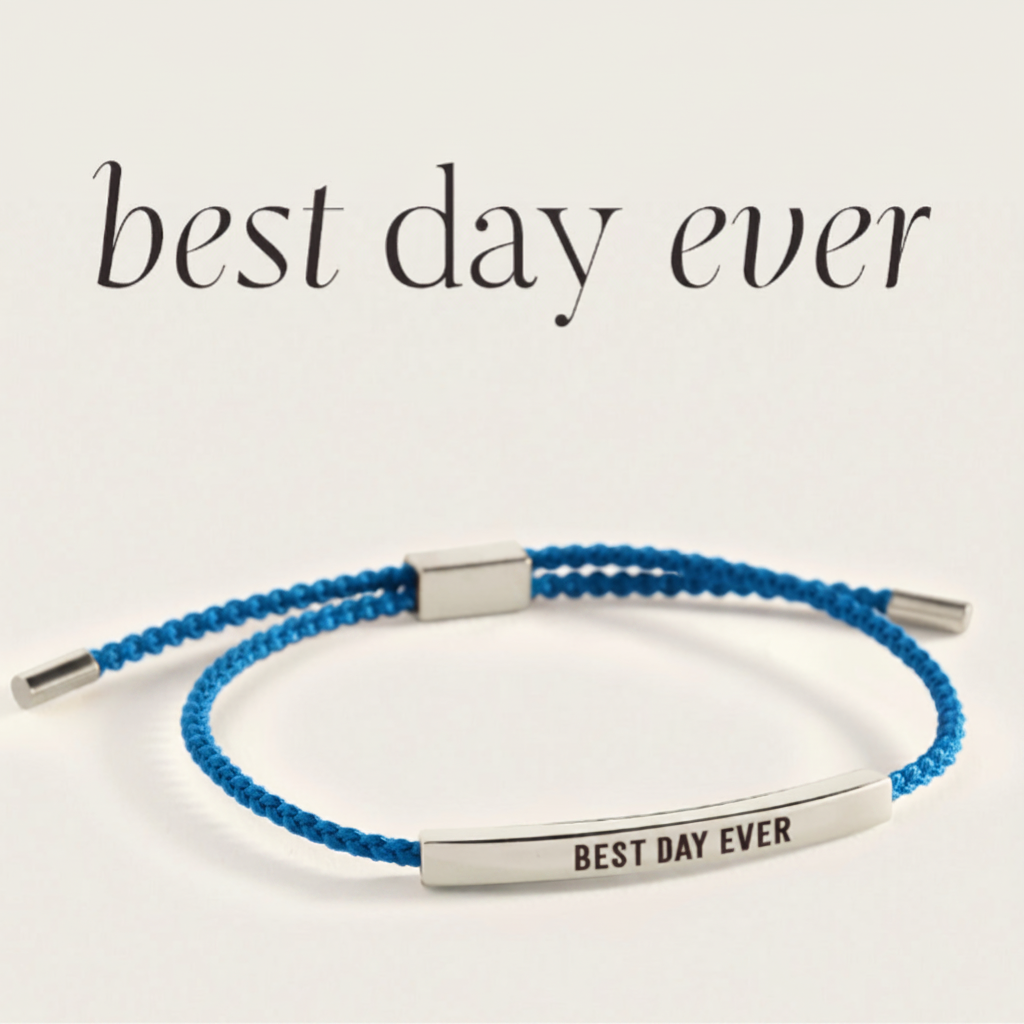 Best Day Ever Inspire Bracelet in Royal Blue, silver by Seeyoura