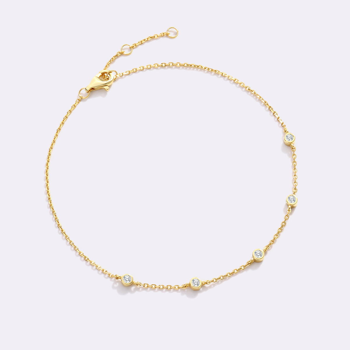 Bezel Set Diamond Bracelet in 18-k-gold-over-sterling-silver by Seeyoura