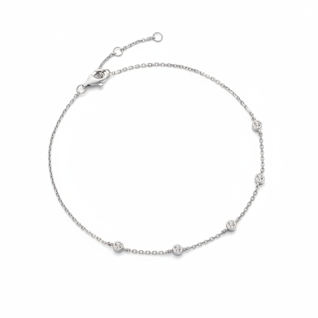 Bezel Set Diamond Bracelet in 925-sterling-silver by Seeyoura